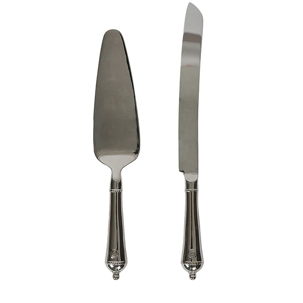 Berry & Thread Cake Knife and Server Set/2pc - Polished