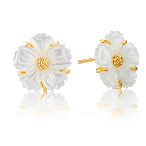Mermaid Garden Petite Stud Earrings - MOP