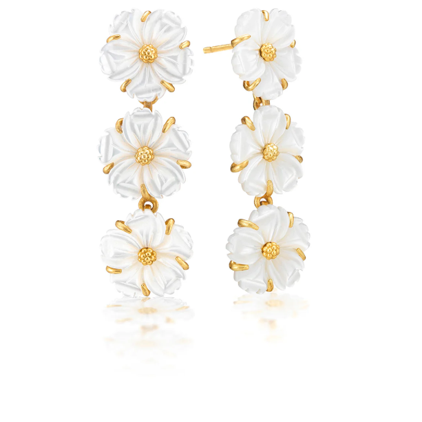 Mermaid Garden Petite Linear Earrings - MOP