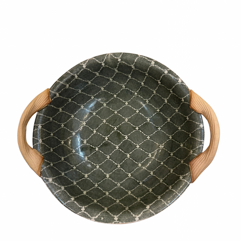 Pine Arabesque 9" Vegetable Bowl with Handles