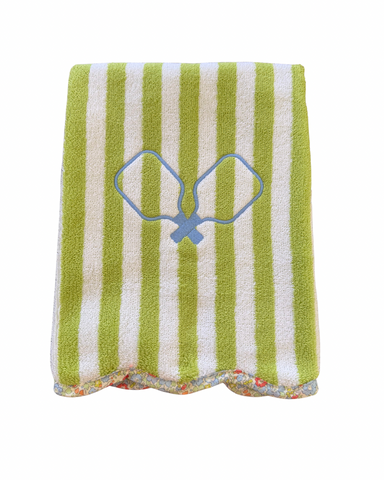 Racket on Lawn Striped Pickleball Towel-Lawn Striped Liberty