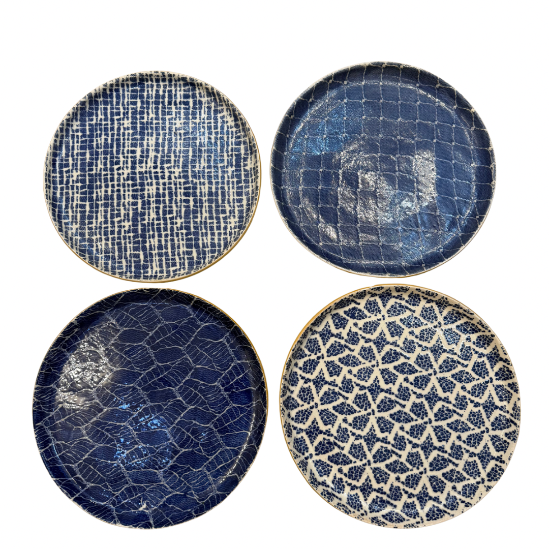 Cobalt Set of Four Coupe Luncheon Plates