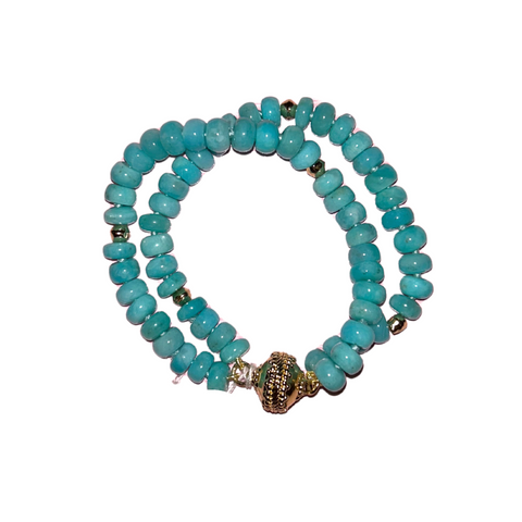 Peppercorn Amazonile Double Strand Bracelet