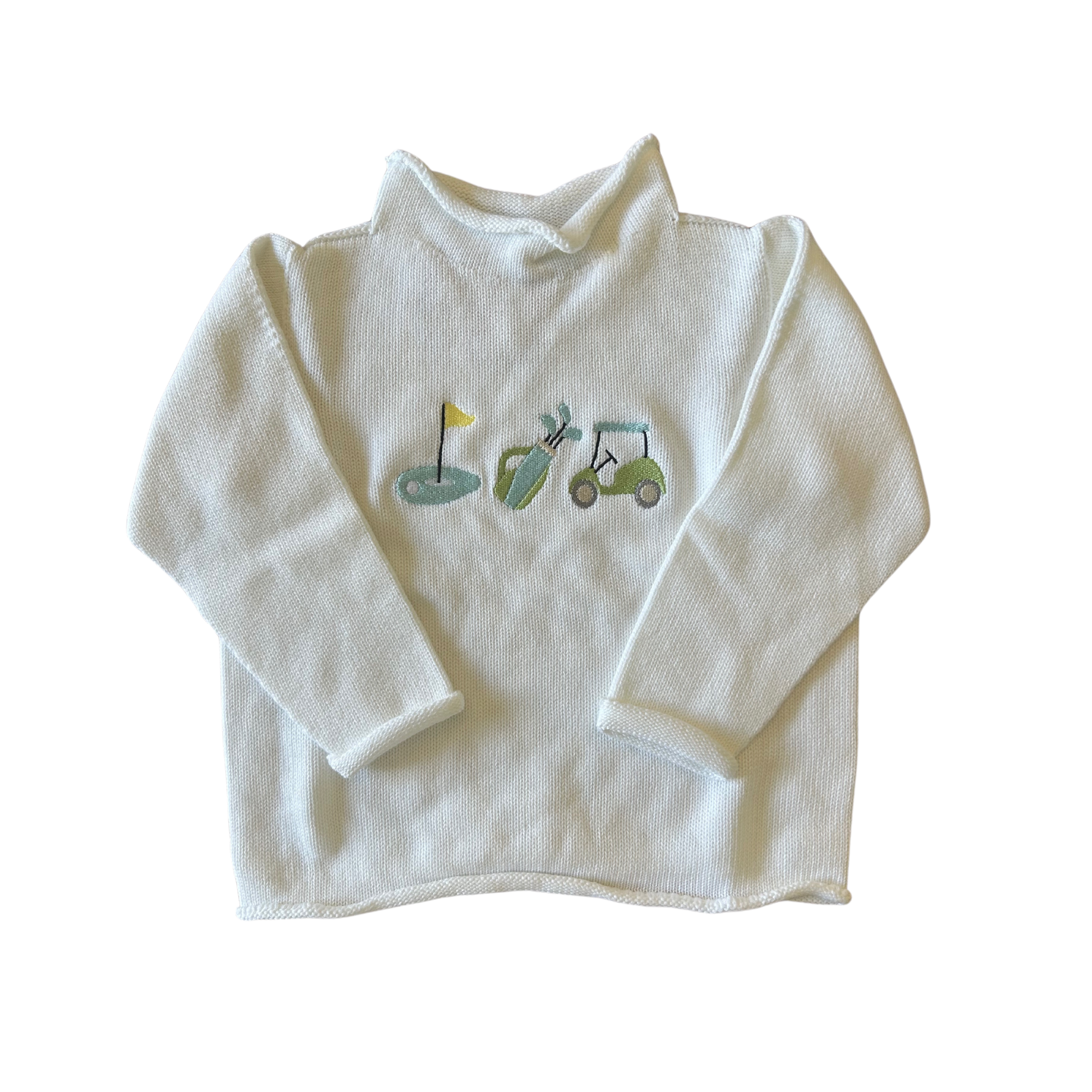 Rollneck Golf Sweater - White