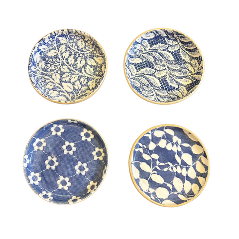 Set of 4 Canape Plates-Cobalt