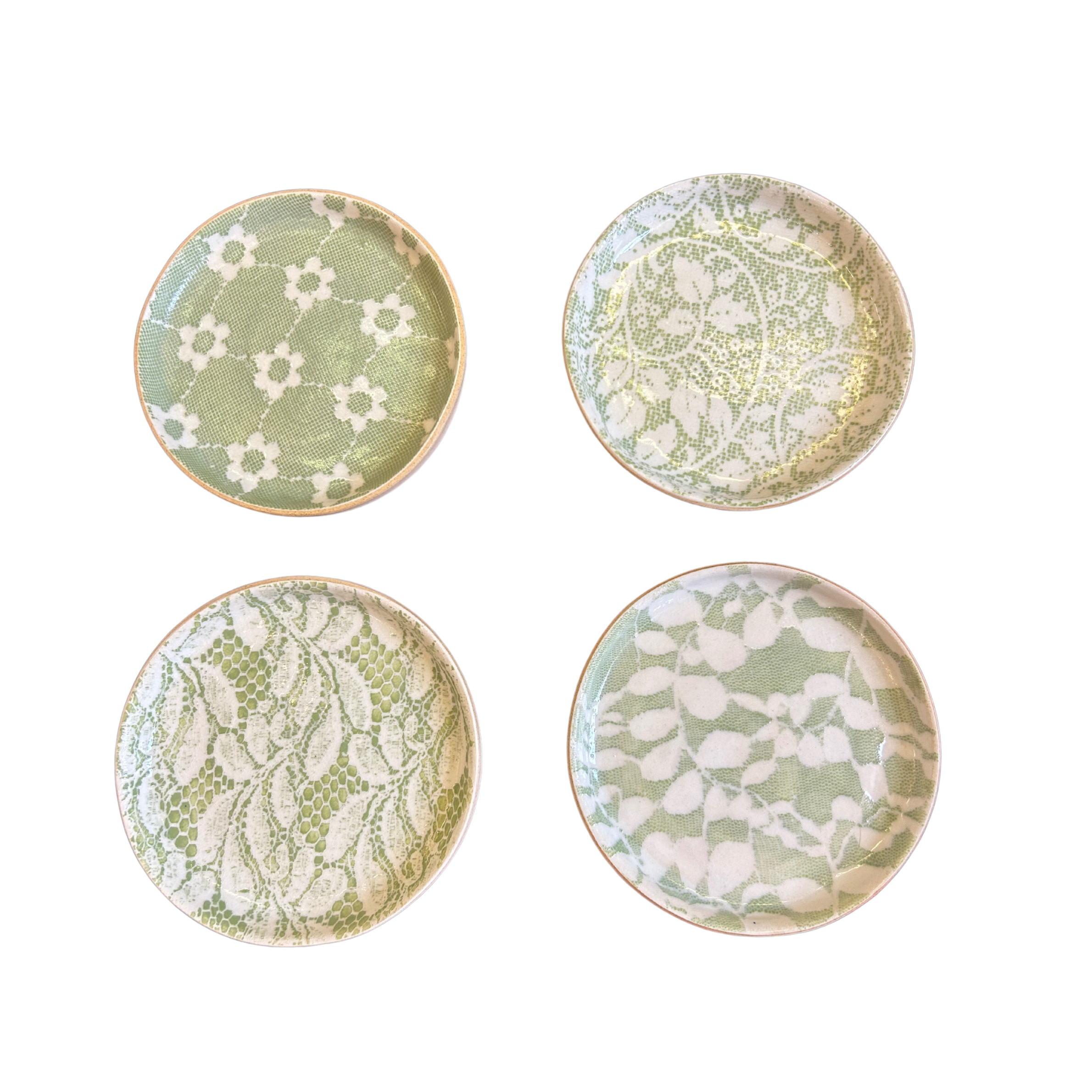 Set of 4 Canape Plates-Citrus