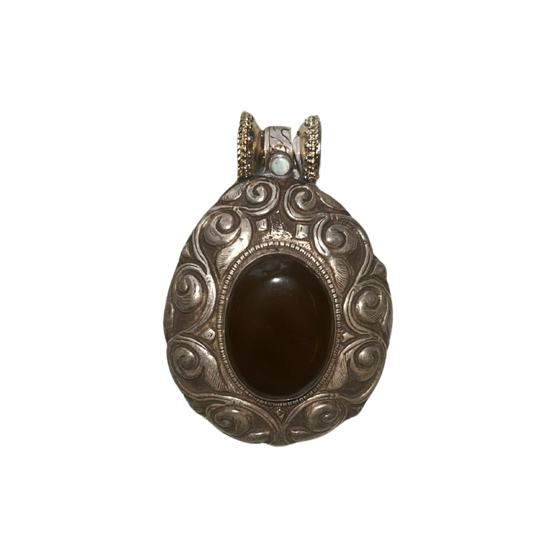 Tibetan Treasure Sterling Silver Jasper Oval Centerpiece