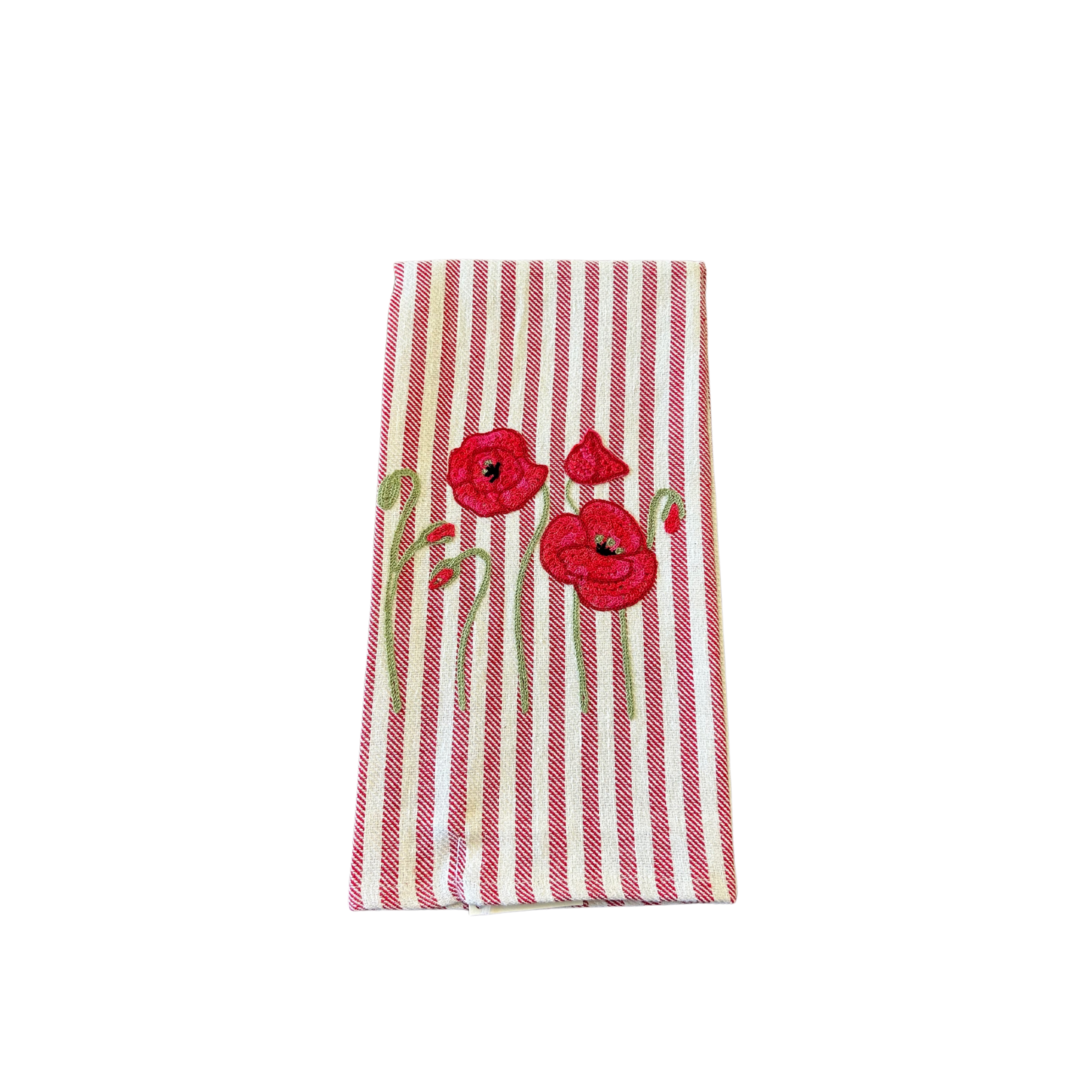 Embroidered Kitchen Towel- Poppy