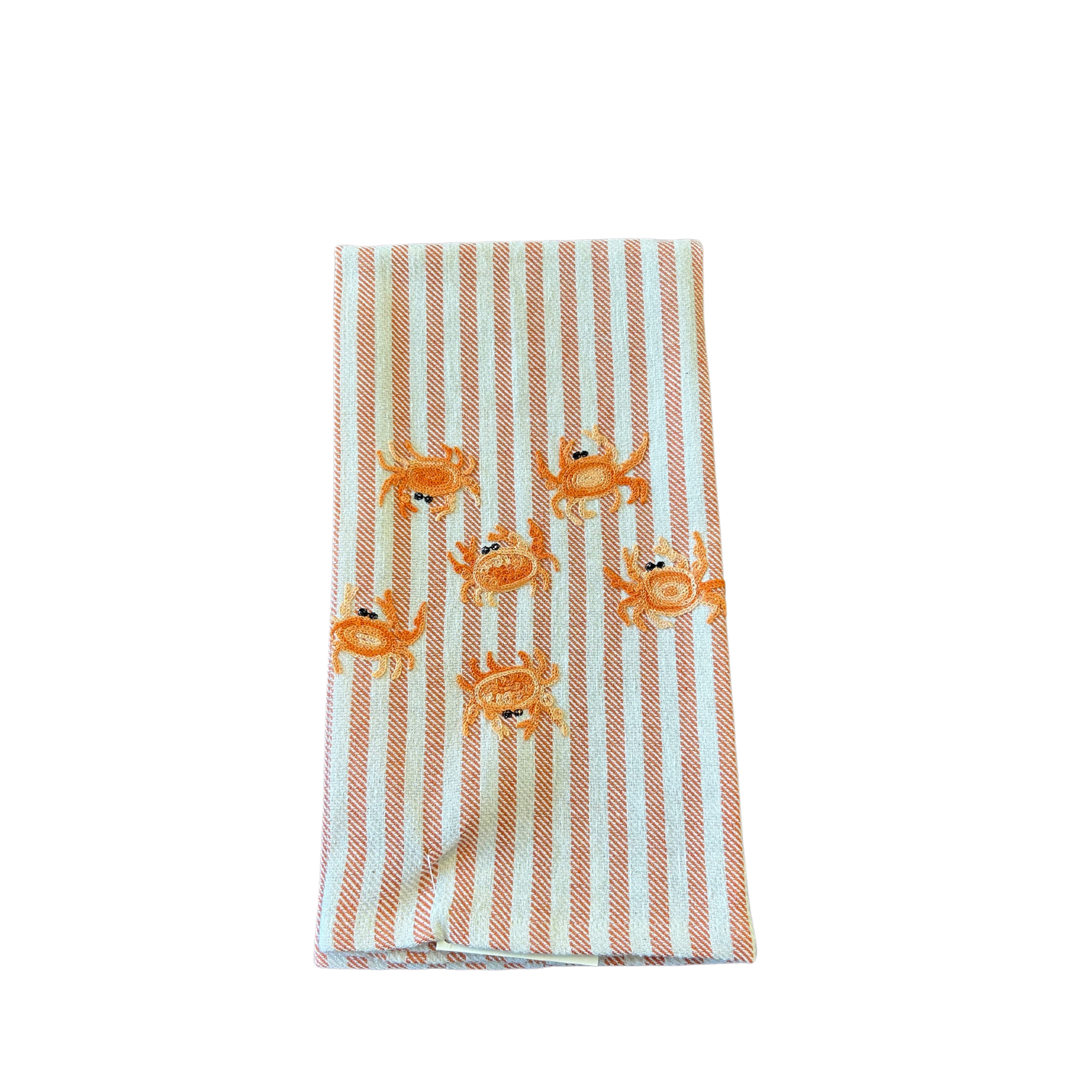 Embroidered Kitchen Towel- Orange Crab