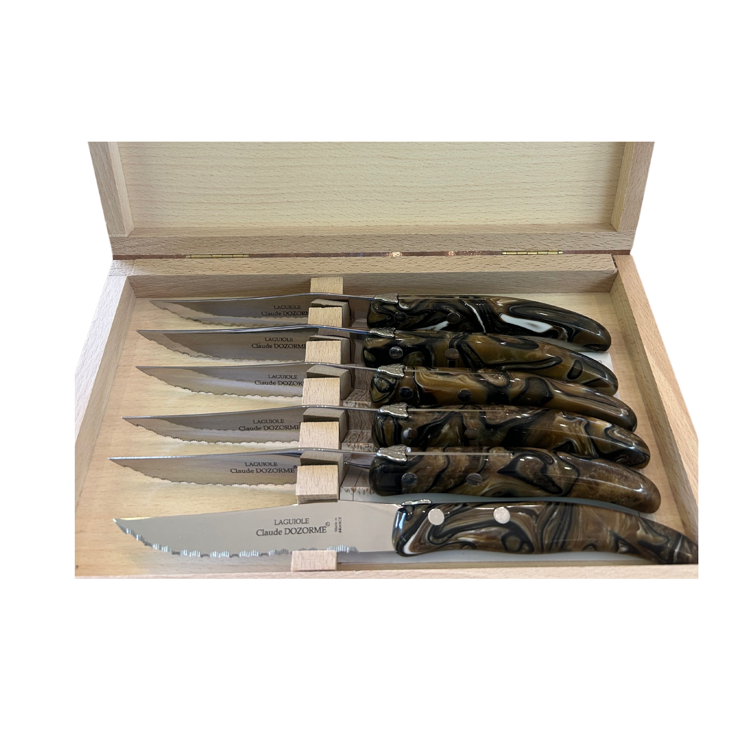 Box six Steak Knives Smoky Quart