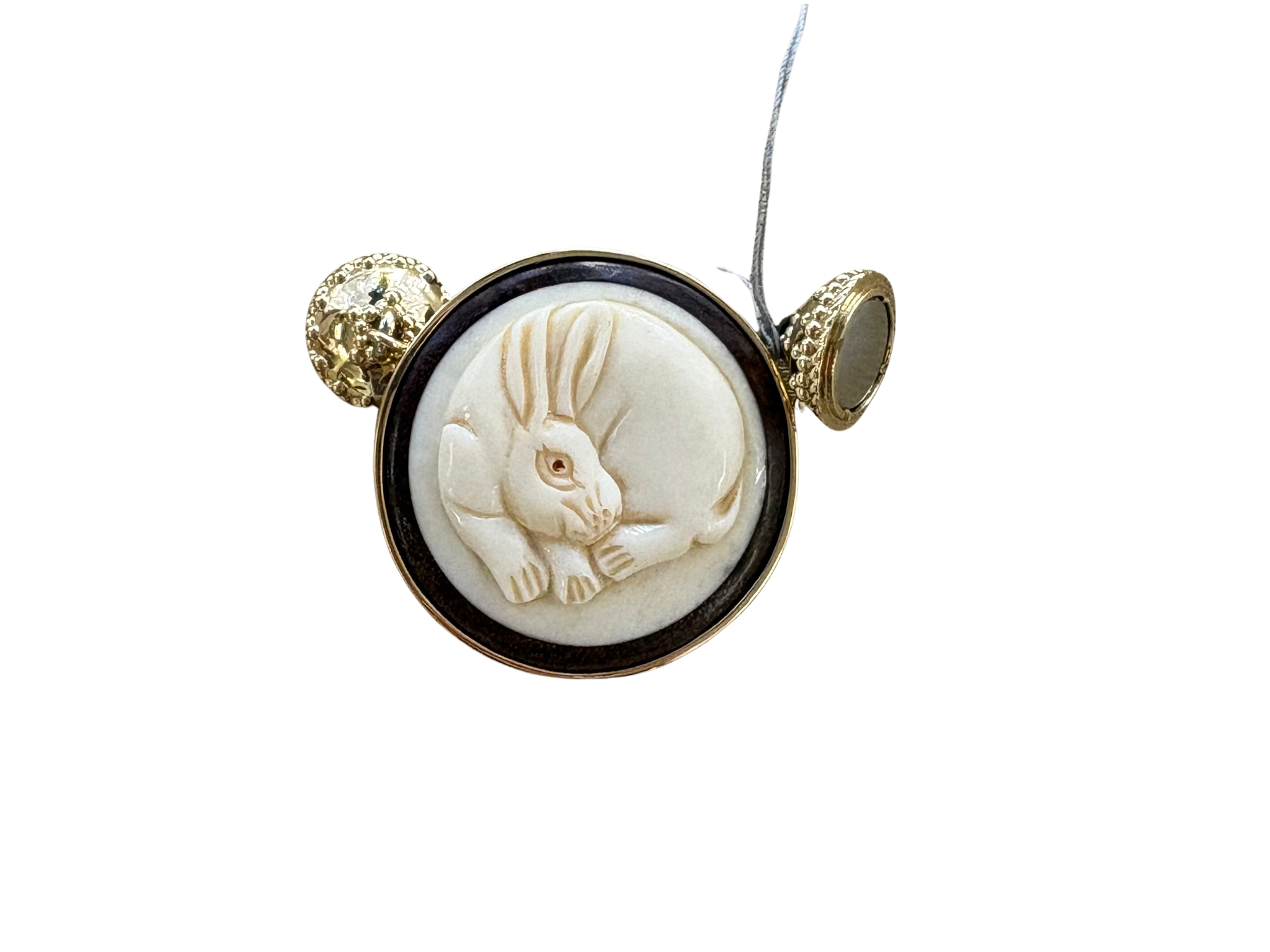 White Bone Carved Bunny Centerpiece
