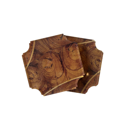 Oyster Veneer Coaster - Set of 4