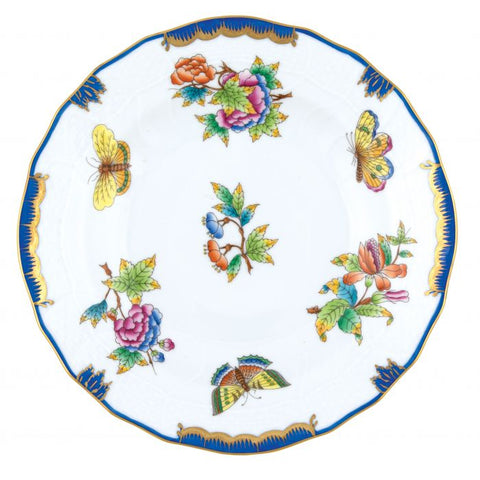 Queen Victoria Blue Dessert Plate