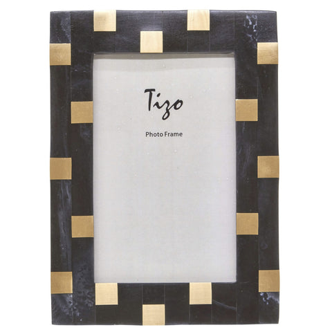 Bone and Resin Brass Frame - Gray