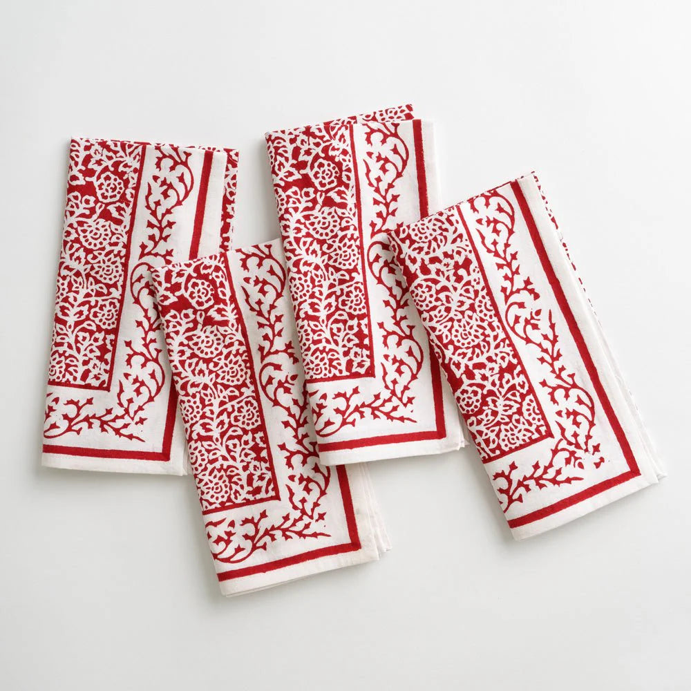 Tapestry Deep Red Napkin | Set of 4
