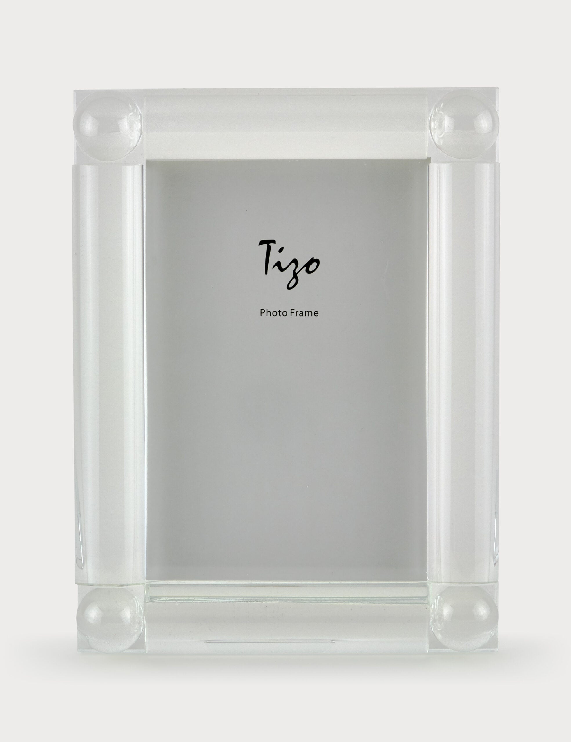 4X6 – Crystal Glass Frame 4 Corner Ball Clear