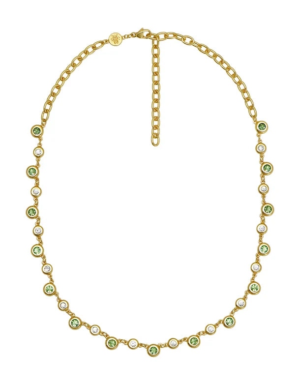 August Birthstone Bezel Necklace