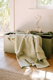 Harborview Herringbone Garden Green Blanket: Original