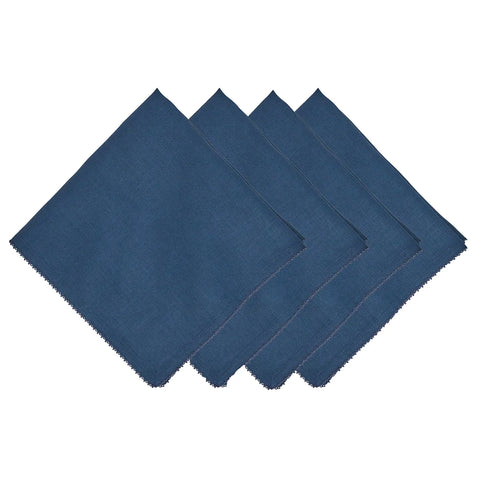 Berry Scallop Napkin Set/4 - Navy