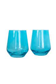 Ocean Blue Stemless Wine Set of 2