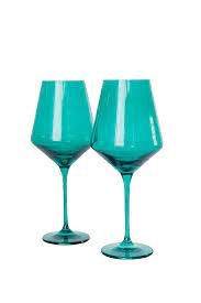 Teal Stemmed Set of 2