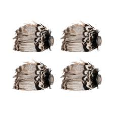 Feather Napkin Ring Set/4 - Espresso