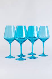 Ocean Blue Stemmed Set of 6