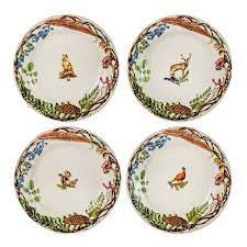 Forest Walk Dessert/Salad Plate, Assorted Set of 4