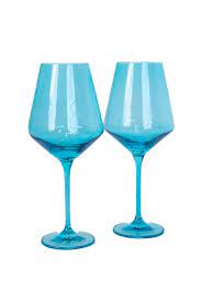 Ocean Blue Stemmed Set of 2