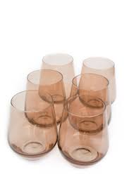 Amber Smoke Stemless Set of 6