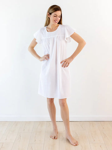 Celeste White Cotton Nightgown