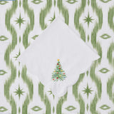 Scallop Dinner Napkin, Set of Four-Holiday Tree