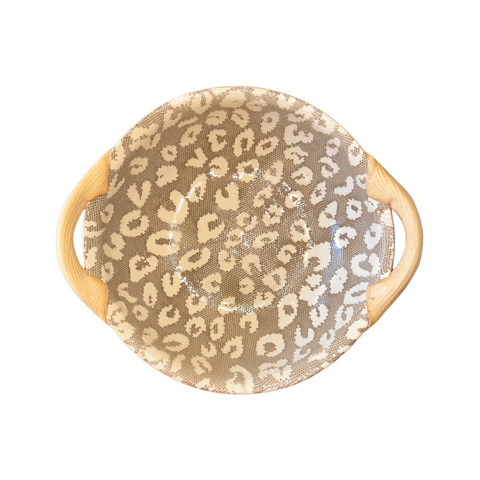 Vegetable Bowl with Handles - Leopard Mocha