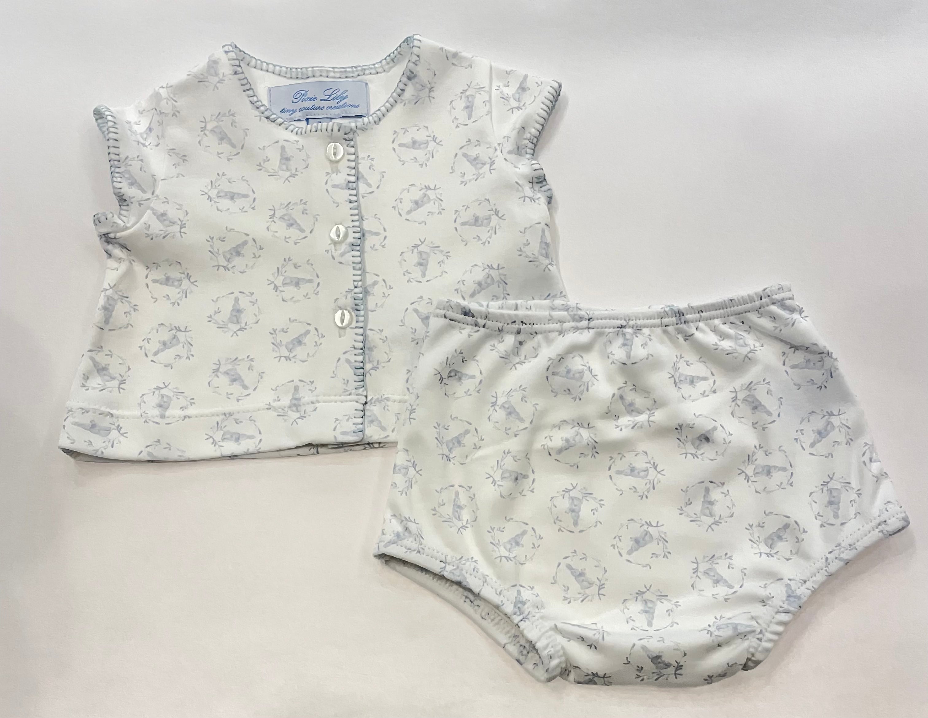 Blue Bunny Crib Set