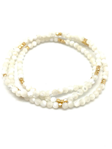 Sigrid Beaded Bracelet - Mother Of Pearl