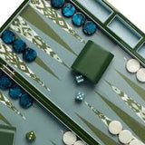 Ikat Khaki Lacquered Backgammon Set