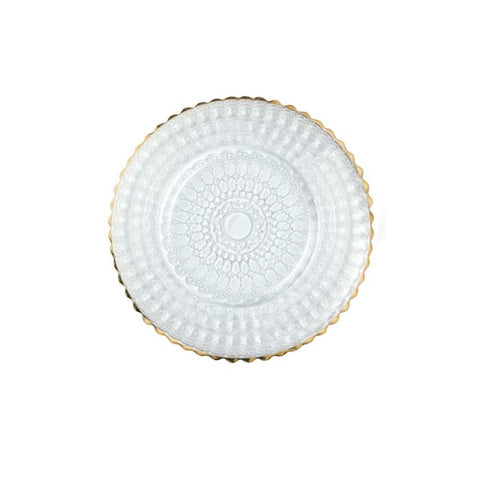 Helios Barocco Gold Rim Glass Bread & Butter Plate