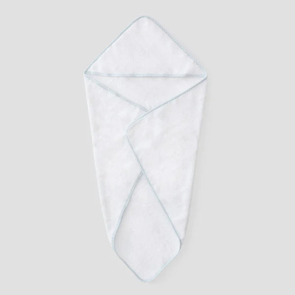 Baby Hooded Towel-Light Blue Gingham