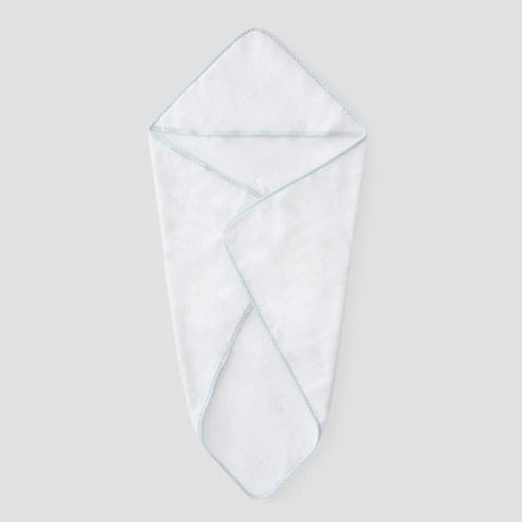 Baby Hooded Towel-Light Blue Gingham