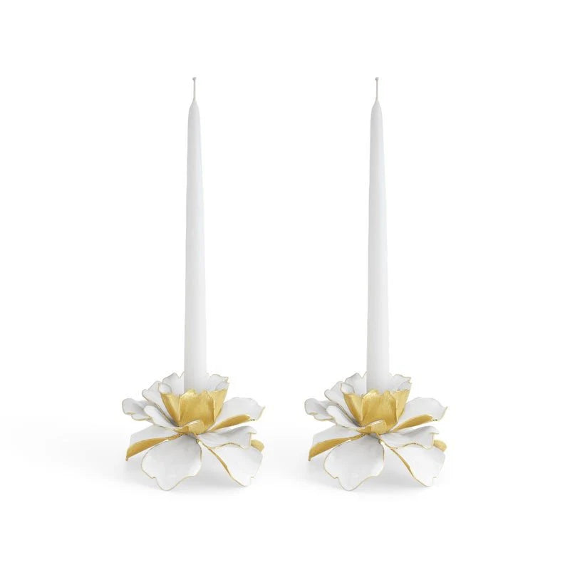 Gardenia Candleholders, Set of Two