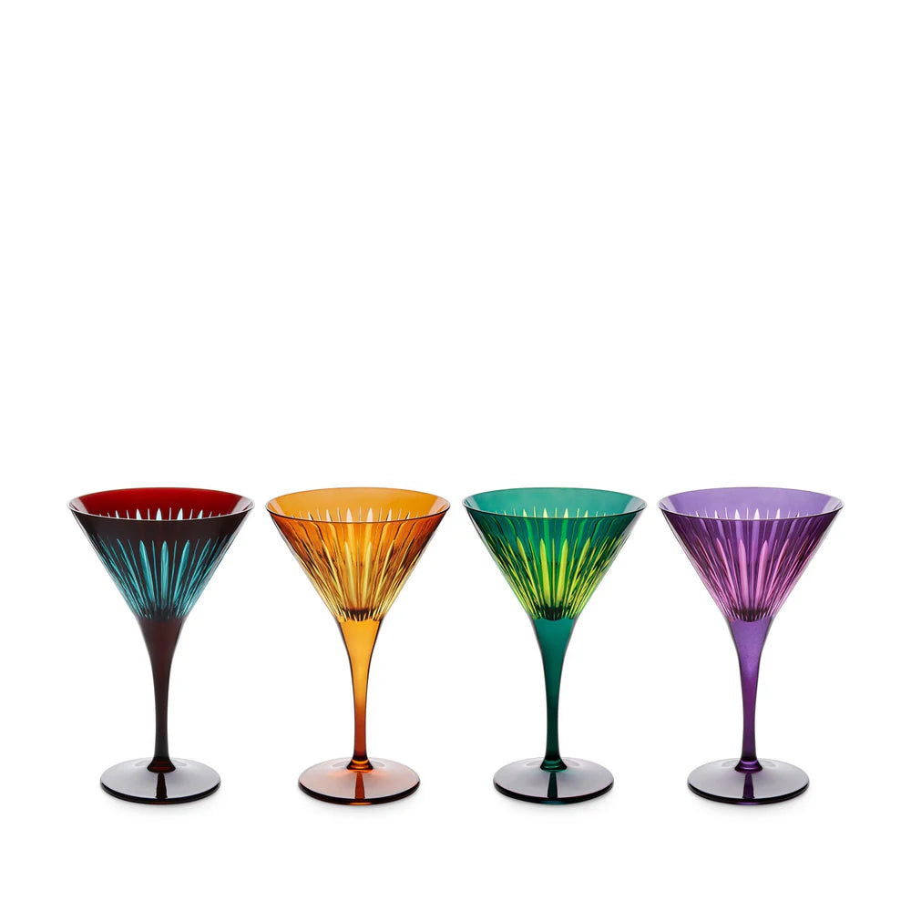 Prism Martini Glasses Set of 4 - Assorted