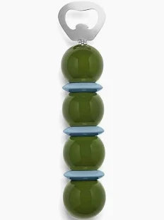 Khaki Green & Pale Denim Bobbin Bottle Opener