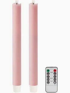 Pink Wax LED Candles - Set of 2