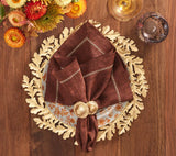 Sprout Napkin Ring in Brown & Gold, Set of 4