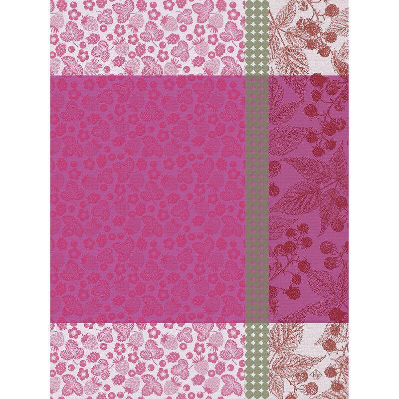 Tea towel Cueillette d'été Cotton-Pink