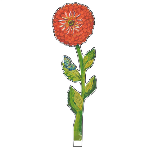 Red Zinnia Stem Large