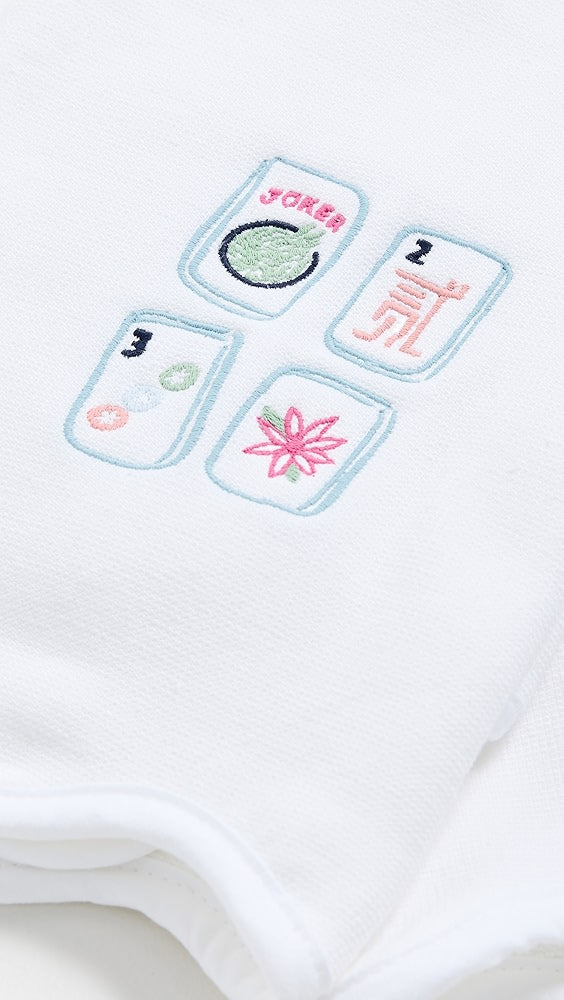 Scallop Powder Bath Towel- Mahjong Tiles