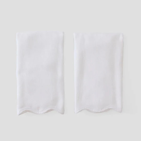 Scallop Powder Bath Towels (pair)-White