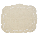 Linho Scalloped Rectangle Placemats, Set/4