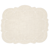 Linho Scalloped Rectangle Placemats, Set/4